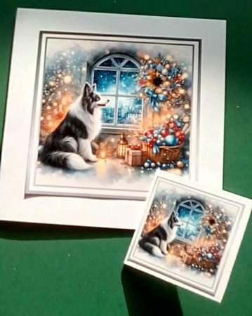 christmas dogs/animal windows 1 collie by Benita Jenkinson