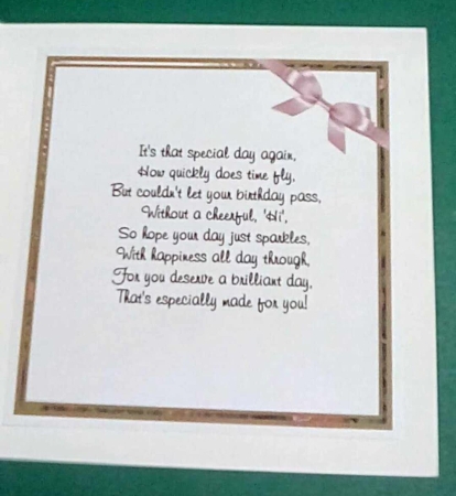 norfolk terrier and flowers happy birthday insert with verse by Benita Jenkinson
