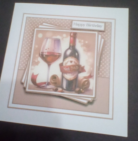 8x8 Red Wine Birthday Mini Decoupage Kit - x5 A4 Sheets  by Benita Jenkinson