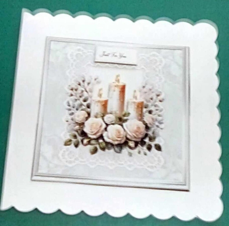 Candles And Roses Quick Card  Insert by Benita Jenkinson