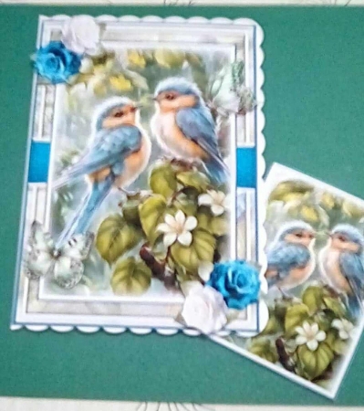 Birds And Blooms With Set Of 3 Card Fronts by Benita Jenkinson