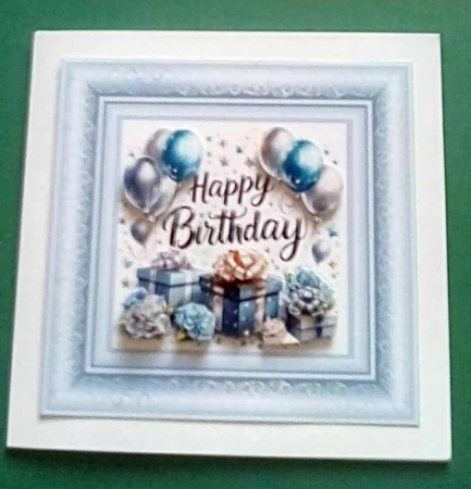 Presents & Balloons No 2 Birthday 7 x 7 Card by Benita Jenkinson
