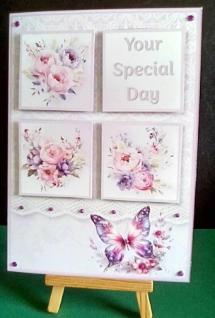Lilac and Pink Posies - Squares Card Mini Kit by Benita Jenkinson
