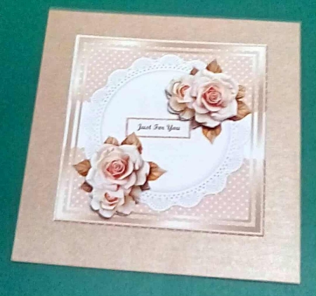 Cream Roses7x7 Quick Card by Benita Jenkinson