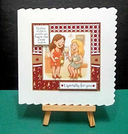 If a glass of wine is good for you decoupage card by Benita Jenkinson