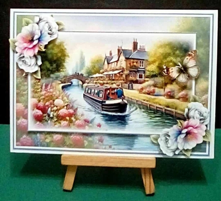 The Canal Boat With Set Of 4 Toppers by Benita Jenkinson