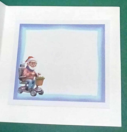 Christmas Scooter Male - Decoupage by Benita Jenkinson