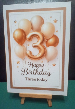 Birthday Age Card A4 – 3rd by Benita Jenkinson