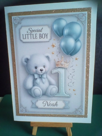 Birthday Age Card A4 – 1 – Baby Boy Noah by Benita Jenkinson