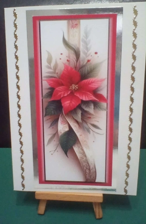 Red & White Poinsettia DL Toppers & Bookmarks x 9 by Benita Jenkinson