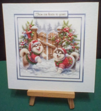 huskies  blue christmas by Benita Jenkinson