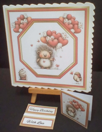 Octagon front Birthday hedgehog by Benita Jenkinson