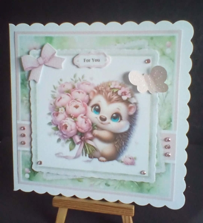 6x6 ~ Spring With Love Hedgehog by Benita Jenkinson