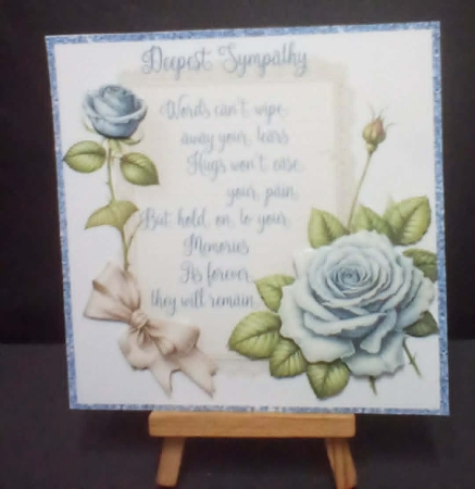 Blue Rose Deepest Sympathy 7 x 7 Card by Benita Jenkinson