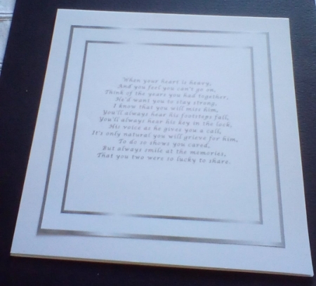 sympathy loss of your husband insert by Benita Jenkinson