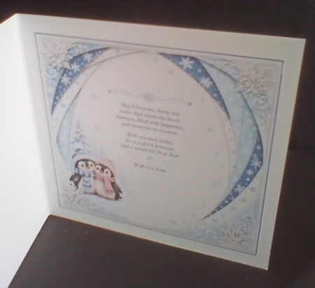 faux iris folding penguins christmas by Benita Jenkinson