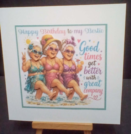 Bestie Birthday 7 x 7 Card by Benita Jenkinson