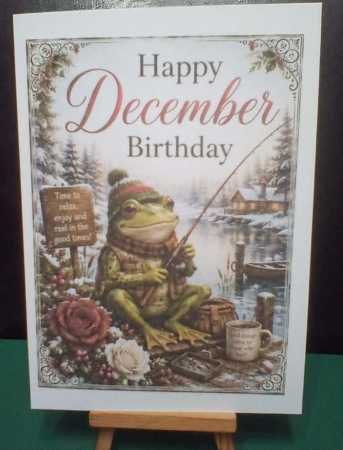  december birthday  frog fishing by Benita Jenkinson