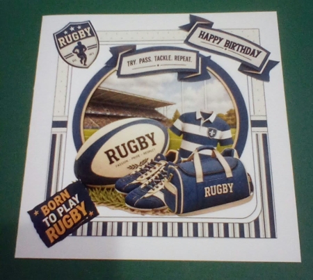 7x7 Rugby birthday wishes choice of two mini kit by Benita Jenkinson