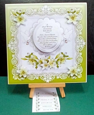 8 x 8 Pearl Wedding Recipe for Happiness Card Topper by Benita Jenkinson
