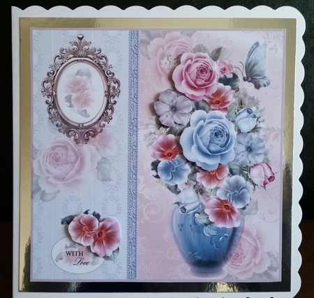Summer Vase 2 Card Front With Decoupage  by Benita Jenkinson