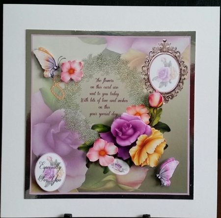 Floral Verse Card Front With Decoupage by Benita Jenkinson