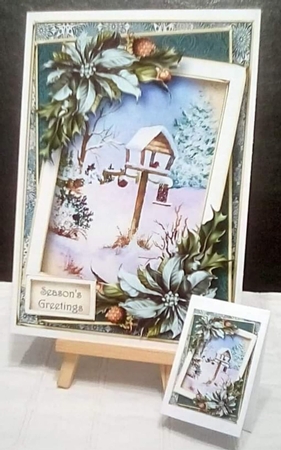 Framed Christmas - Snowy Birdhouse A5 by Benita Jenkinson
