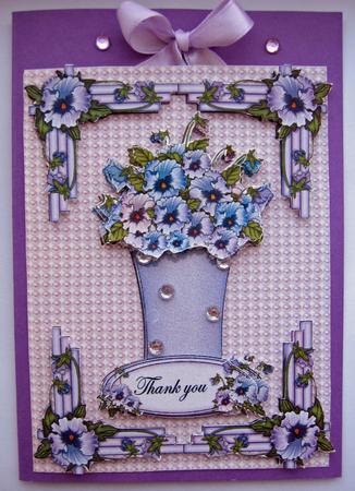Pansy Vase Card Front by Berit Zakrisson