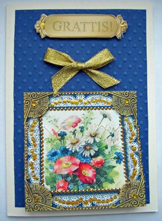 Blue Wildflowers 5in Zig Zag Bottom Stacker by Berit Zakrisson