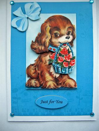 Dog with Floral Basket by Berit Zakrisson