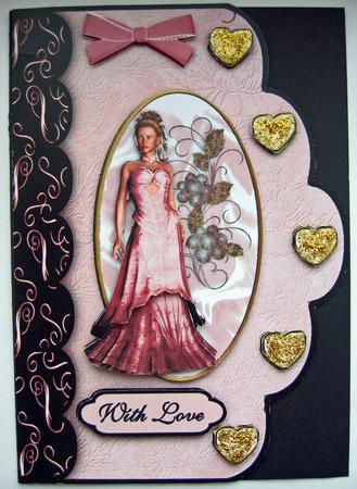 Perfect in Pink Scallop Edged Card Front by Berit Zakrisson