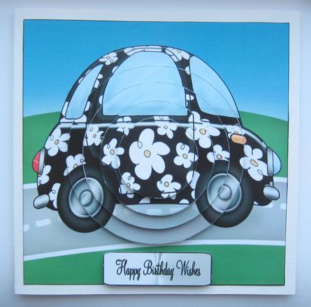 Funky Floral Car Circle Pyramage Topper by Berit Zakrisson