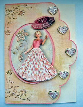 English Rose A4 Scallop Edge Card Front by Berit Zakrisson