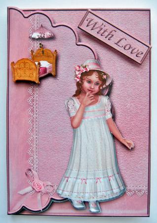 I Love My New Bed Envelope Card with Decoupage by Berit Zakrisson