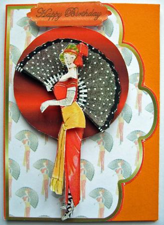 Fan Lady Scallop Edge Card by Berit Zakrisson