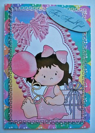 Little Girl with Balloons, A4 Topper by Berit Zakrisson