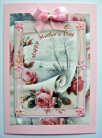 Roses on a Scroll Mother's Day Card Fronts by Berit Zakrisson