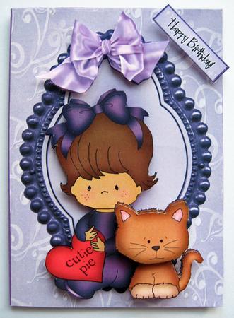 Little Cutie Pie with Kitten by Berit Zakrisson