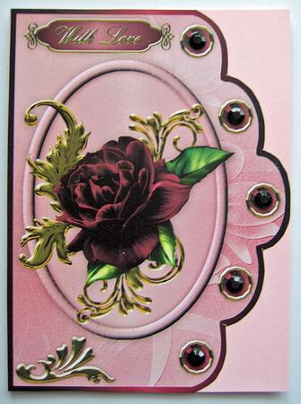 A Celebration Rose A4 Scallop Edge Card Front by Berit Zakrisson