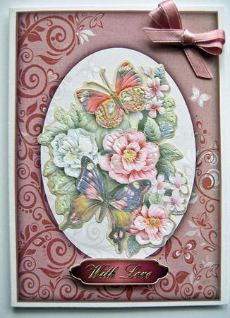 Earthy Shade Flourishes & Butterflies A5 Card Front by Berit Zakrisson