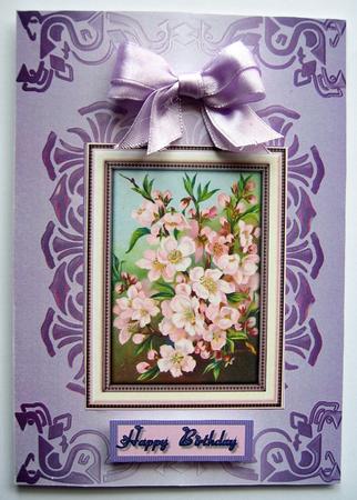 Art Deco Card Front in Lilac by Berit Zakrisson