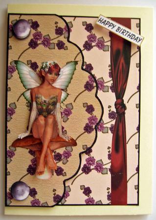 Fairy Envelope Card/card Front with Decoupage by Berit Zakrisson