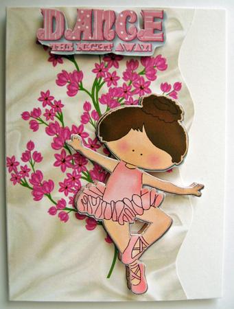 Little Ballerina in Pink Dress Wavy Edge by Berit Zakrisson