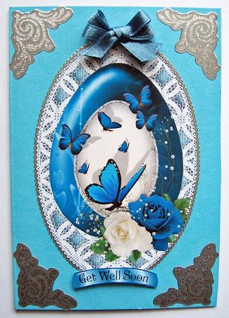 Oval Butterflies and Roses in Lace by Berit Zakrisson
