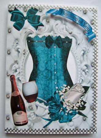 Pretty Aqua Basque & Rose, A4 Topper by Berit Zakrisson