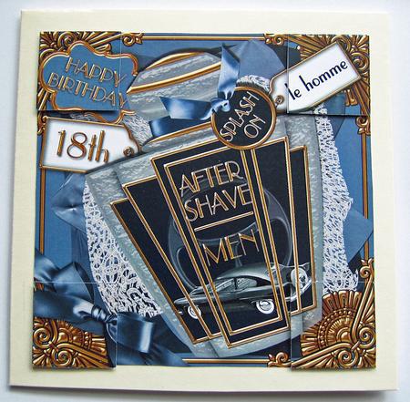 Blue Mens Aftershave 18th Birthday 8in Picture Topper by Berit Zakrisson