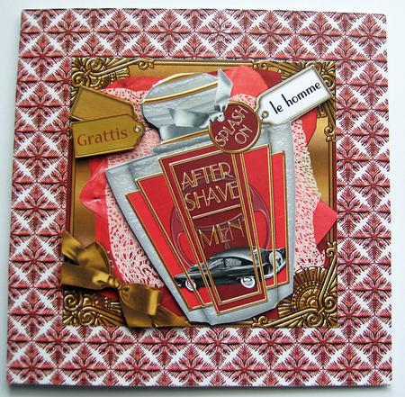 Mens Red Aftershave Decoupage Step by Step Sheet by Berit Zakrisson