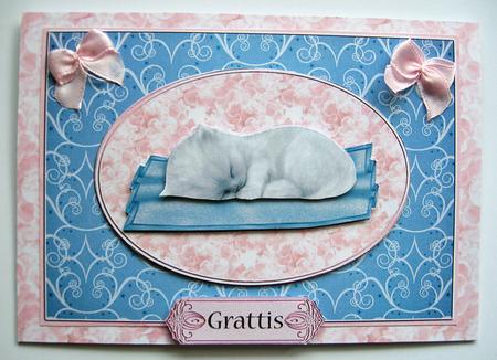 Sleepy Kitten Card Front by Berit Zakrisson
