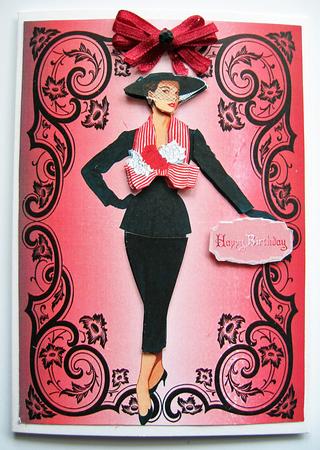 50's Fashion Belle with Decoupage by Berit Zakrisson