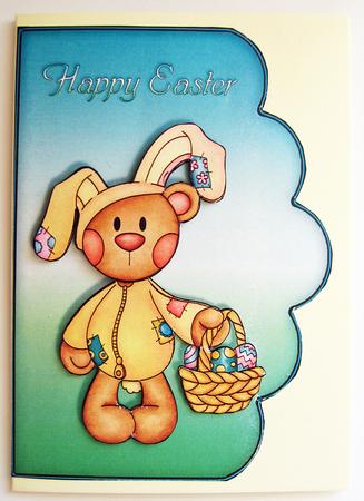 Cute Easter Bunny Scalloped Edge Card by Berit Zakrisson